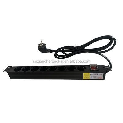 European Standard PDU 8 Sockets 1U Power Distribution Unit with On Off Switch