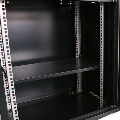 Server Room Wall Mount Network Cabinet with Cooling and Tempered Glass Enclosure