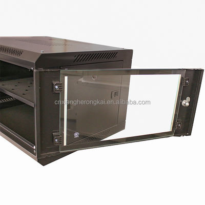 Stock Monitoring Console Metal Mesh Cabinet for Server Room 6U Open Wall Mounted PC
